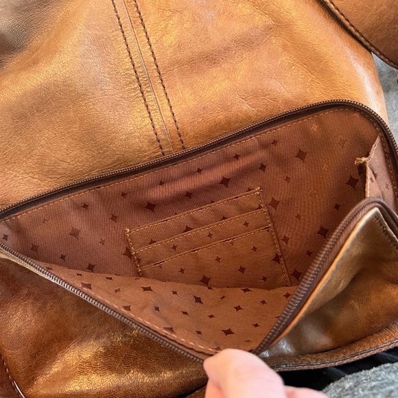 Fossil leather saddle bag shoulder bag cognax - Picture 3 of 4